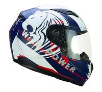 CGM Casco bambino junior full face, 265G LUCKY WILD, Blu Bianco opaco,YM (49-50cm)