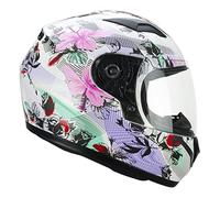 CGM Casco bambino junior full face, 265S LUCKY MUSIC, Bianco Rosa,YXL (53-54cm)