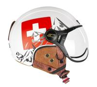 CGM EBI, Casco Sci Unisex Adulto, Bianco Rosso Opaco, XS (53-54cm)
