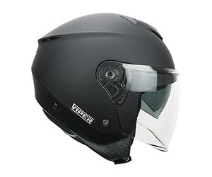 CGM Casco demi jet, 125A VIPER MONO, Nero opaco, XS (53-54cm)
