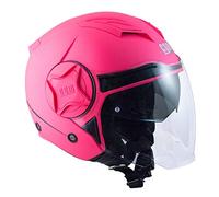 CGM Casco demi jet, 129A ILLINOIS MONO, Rosa fluo opaco, S (55-56cm)