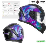 CGM Casco Donna Integrale full face, 311S BLAST JELLY Nero Viola