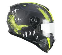 CGM Casco full face, 320T NEUTRON PANTHER Nero Giallo fluo opaco, L (59-60cm)