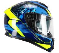 CGM Casco full face, 360S KAD RACE Blu Giallo fluo, XXL(63-64cm)