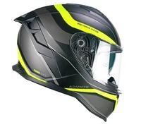 CGM Casco full face, 363X SHOT RUN Nero Giallo fluo opaco, XS (53-54cm)