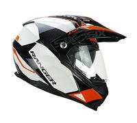 CGM Casco integrale, 666G TWIN RANGER, Bianco Arancione, S (55-56cm)