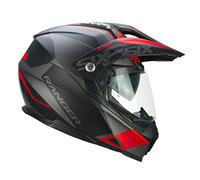CGM Casco integrale, 666G TWIN RANGER, Nero Rosso opaco, M (57-58cm)