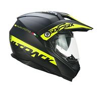 CGM Casco integrale, 666S TWIN HITRACK, Nero Giallo fluo opaco, M (57-58cm)