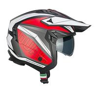 CGM Casco jet, 155G RUSH DUAL, Nero Rosso opaco, XL (60cm)