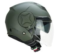 CGM Casco jet, 169A ILLI MONO, Verde opaco, M (57-58cm)