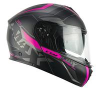 CGM Casco modulare, 569G C-MAX CITY, Nero Fucsia fluo opaco,XL (61-62cm)