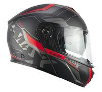 CGM Casco modulare, 569G C-MAX CITY, Nero Rosso opaco,XXL(63-64cm)