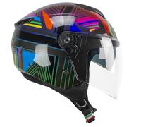 Casco Jet CGM 126S IPER DISCO Grafite Verde Fucsia