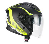 CGM Casco open face, 127G DEEP RACE Grafite Giallo fluo opaco, XL (60cm)