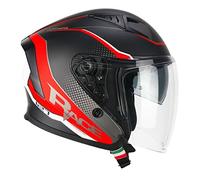 CGM Casco open face, 127G DEEP RACE Grafite Rosso opaco, S (55-56cm)