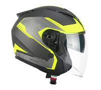 CGM Casco open face, 136S DNA APACHE Grafite Giallo fluo opaco, S (55-56cm)