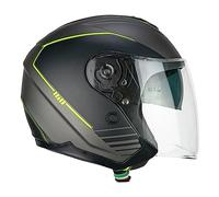 CGM Casco open face, 160G JAD RIDE Grafite Giallo fluo opaco, S (55-56cm)