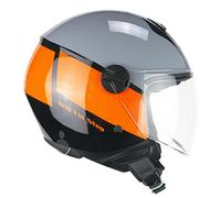 CGM Casco open face, 167R FLO STEP Grigio Arancione lunga, XXS (51-52cm)