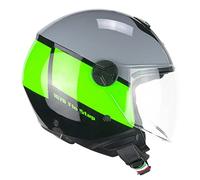CGM Casco open face, 167R FLO STEP Grigio Verde lunga, XXS (51-52cm)