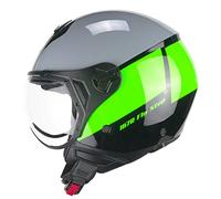 CGM Casco open face, 167R FLO STEP Grigio Verde sagomata, S (55cm)