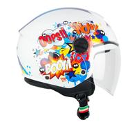 CGM Casco open face young, 261G MINI COMICS Blu Bianco, YS (48cm)