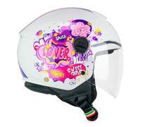 CGM Casco open face young, 261G MINI COMICS Fucsia Bianco, YM (49-50cm)