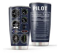 CGMIBAS Pilot Gifts - Tazza termica 590 ml, in acciaio inox, pilota, uomo, regalo compleanno o Natale per pilota papà, figlio, marito