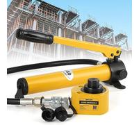 CGOLDENWALL 10T Martinetto Idraulico con Pompa CP-180, Corsa 26mm, Auto-Altezza 51mm, Area Effettiva 11.3cm², per Ponti/Edifici/Ingegneria Meccanica (DFPY-10T+CP-180)