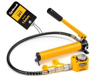 CGOLDENWALL 20T Martinetto Idraulico con Pompa CP-180, Corsa 14mm, Auto-Altezza 58mm, Area Effettiva 33.16cm², per Ponti/Edifici/Ingegneria Meccanica (FPY-20T+CP-180)