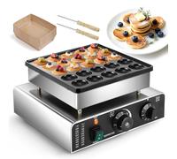 CGOLDENWALL 25 Fori Macchina Per Pancake Olandese, con Rivestimento Antiaderente, Timer 0-5 min e Temperatura Regolabile 50-300℃, Mini Dutch Pancake Maker per Dorayaki, Poffertjes, Muffin