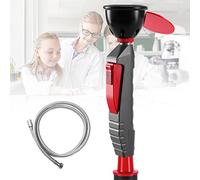 CGOLDENWALL Lavaocchi Emergenza Portatile Manuale, Singolo Getto con Doppia Filtrazione & Tubo Acciaio Inox 1.5m, Rame Zincato, Attivazione Istantanea per Laboratorio & Industria