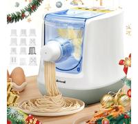 CGOLDENWALL Macchina per Pasta Fresca Automatica 260W, con 12 Trafile, Capacità 650g, Funzionamento a Pulsante, Accessorio Incluso, Design Bianco