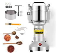 CGOLDENWALL Mulino elettrico per cereali 30-300 maglie macinazione superfine per erbe/grani/spezie/semi 28000 giri al minuto ad alta velocità in acciaio inox (150g Verticale)