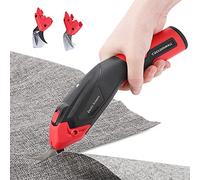 CGOLDENWALL Taglia-Tessuto Elettrico 4V Taglierino Universale: Lama Affilata, 2 Lame Ricambio, Raffreddamento, Curve/Linee, Leggero, Carica Rapida, Max. 6mm, per Carta/Cartone/Tappeto/Pelle/Feltro