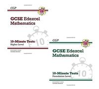 Cgp gcse maths 9-1 edexcel 10-minute tests collection 2 books set - foundation, higher