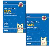 CGP New KS2 Complete SATS Practice Papers Pack (1-2) Science, Maths & English 2 Books Collection Set