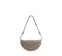 CGRSDSD Borsa Borchie Borsa a tracolla con borchie di design Rivet Crescent Borse da donna in metallo sotto le ascelle retrò a pois(Grey)