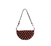 CGRSDSD Borsa Borchie Borsa a tracolla con borchie di design Rivet Crescent Borse da donna in metallo sotto le ascelle retrò a pois(WineRed)