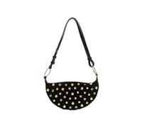 CGRSDSD Borsa Borchie Borsa a tracolla con borchie di design Rivet Crescent Borse da donna in metallo sotto le ascelle retrò a pois(Black)