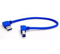 Cgtime 30 cm blu 90 gradi USB 3.0 a maschio a B maschio a a maschio B cavo