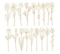 CGTQROVR 18 pezzi di fiori di legno squisiti fiori in legno intagliato con steli per le vacanze di compleanno in casa decorazione fai -da -te