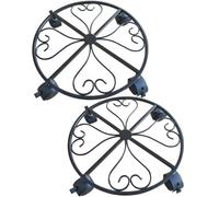 CGTQROVR 2 Pezzi Caddy pianta con Ruote Pesanti e pianta di Ferro bloccabile Stand per Outdoor 360 ° rotanti per Parasole Stand garbone bidone pentola pentola