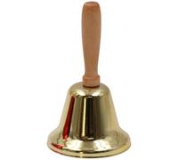 CGTQROVR Campanello a Mano in Metallo Extra Rumoroso con Una Campana di Allarme Multiuso a Manico in Legno Ideale per Adulti e Bambini Church Church Hotel Golden