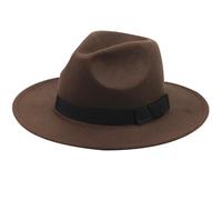 CGTQROVR Cappello Panama Uomo Tesa Larga Feltro Marrone 1 Taglia
