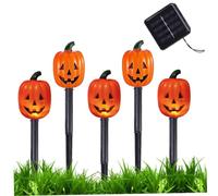 CGTQROVR Decorazione di Halloween Luci del percorso a forma di zucca Confezione da 6 decorazioni solari per Halloween