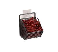 CGUOHU 2PCS Kitchen Shelf Wall Hanging Condiments Spice Vegetable Fruit Storage Rack Drain Basket Punch-Free Per Riporre I Bagagli(BLACK)