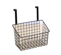 CGUOHU 2PCS Wall Door Hanging Storage Basket with Hooks Steel Wire Kitchen Cabinet Maximize Space for Pantry Bathroom Garden Per Riporre I Bagagli(Black)