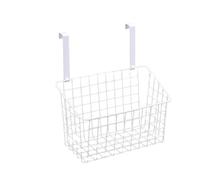 CGUOHU 2PCS Wall Door Hanging Storage Basket with Hooks Steel Wire Kitchen Cabinet Maximize Space for Pantry Bathroom Garden Per Riporre I Bagagli(White)