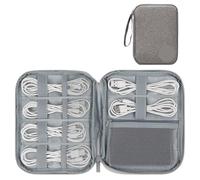 CGUOHU Borsa Organizer Cavi Accessori elettronici Borsa for l'organizzazione dei cavi Custodia for cavi USB Organizzazione dei cavi digitali Borsa for la conservazione della(Large Gray)