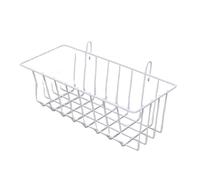 CGUOHU Metal Grid Small Hanging Basket DIY Iron Wall Bracket Bathroom Storage Kitchen Shelf Home Decoration Per Riporre I Bagagli(White)
